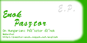 enok pasztor business card